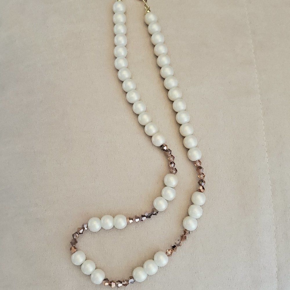 Chrystal & glass beaded necklace - Handmade (NEW)